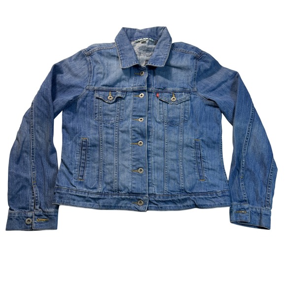 Levi's Jackets & Blazers - Levis Womens Medium Wash Denim Trucker Jacket Blue XL Long Sleeve Cotton